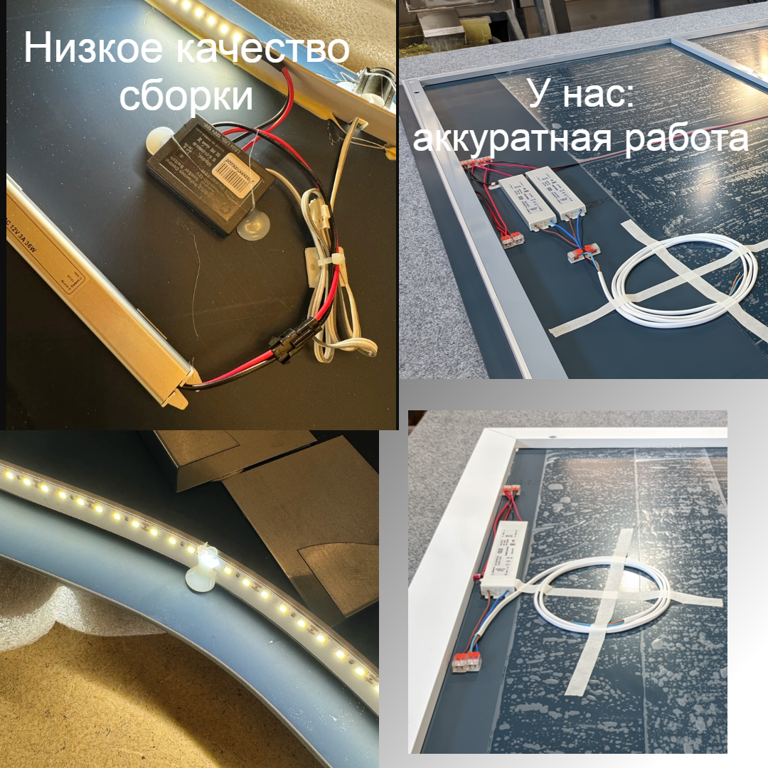Сравнение: низкое качество сборки маркетплейс vs аккуратная работа Zerkaloff